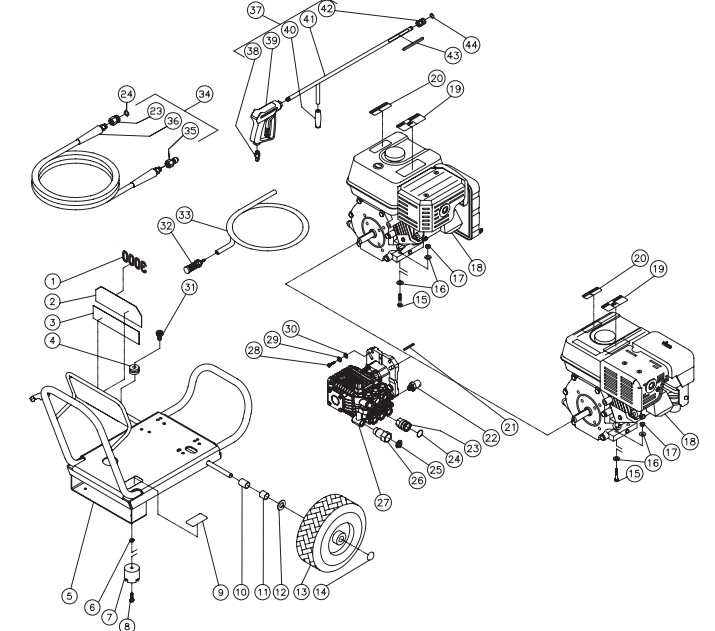 MITM JP-3004-0MVB pressure washer parts and manual